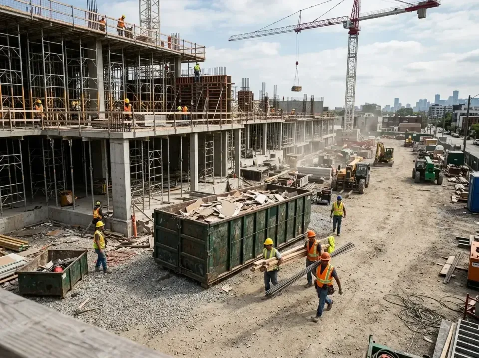 commercial-construction-site-w-002 — frequently asked questions, Low Cost Construction Dumpster Rental in St. James, MN